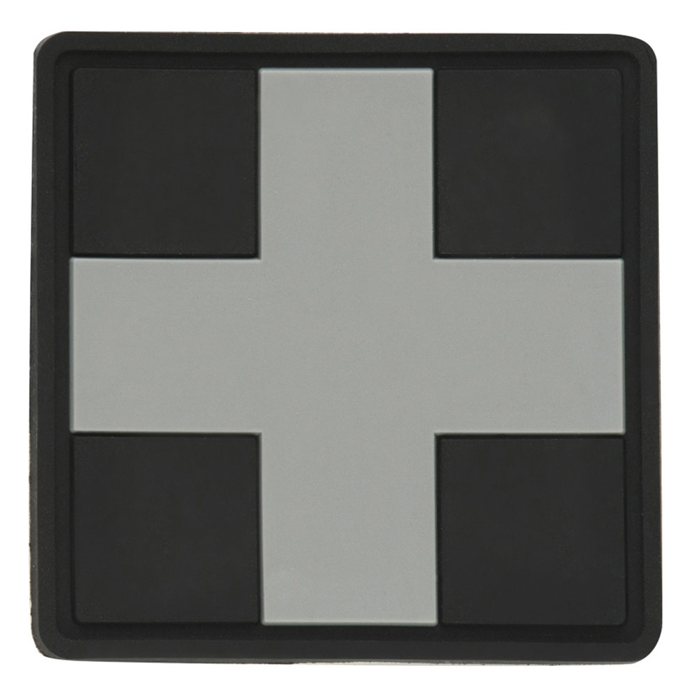 M-Tac Medic Cross Square PVC medical patch - Black/Grey