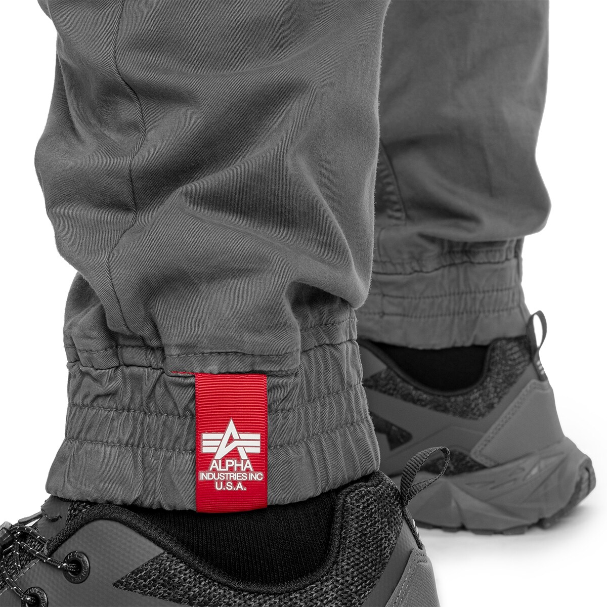 Alpha Industries Cotton Twill Jogger Pants - Gray/Black