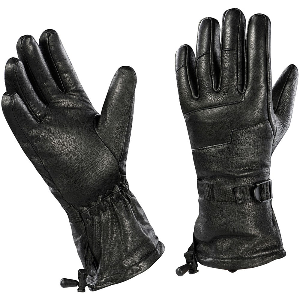 M-Tac Leather Winter Gloves - Black