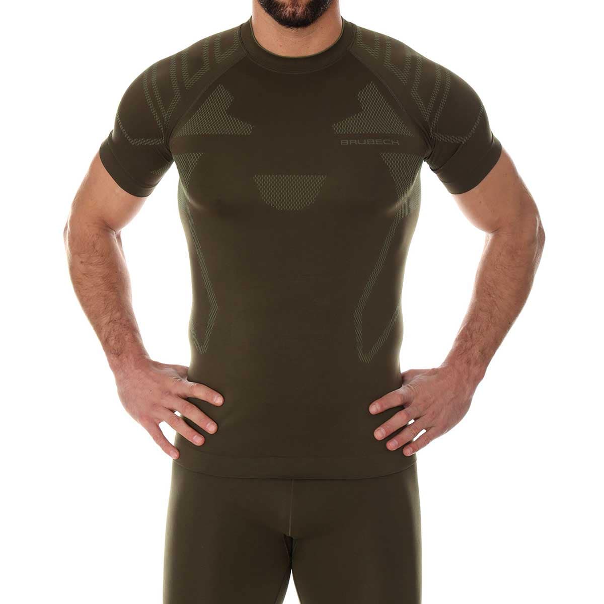 Brubeck Ranger Protect Short Sleeve Thermal T-shirt - Khaki