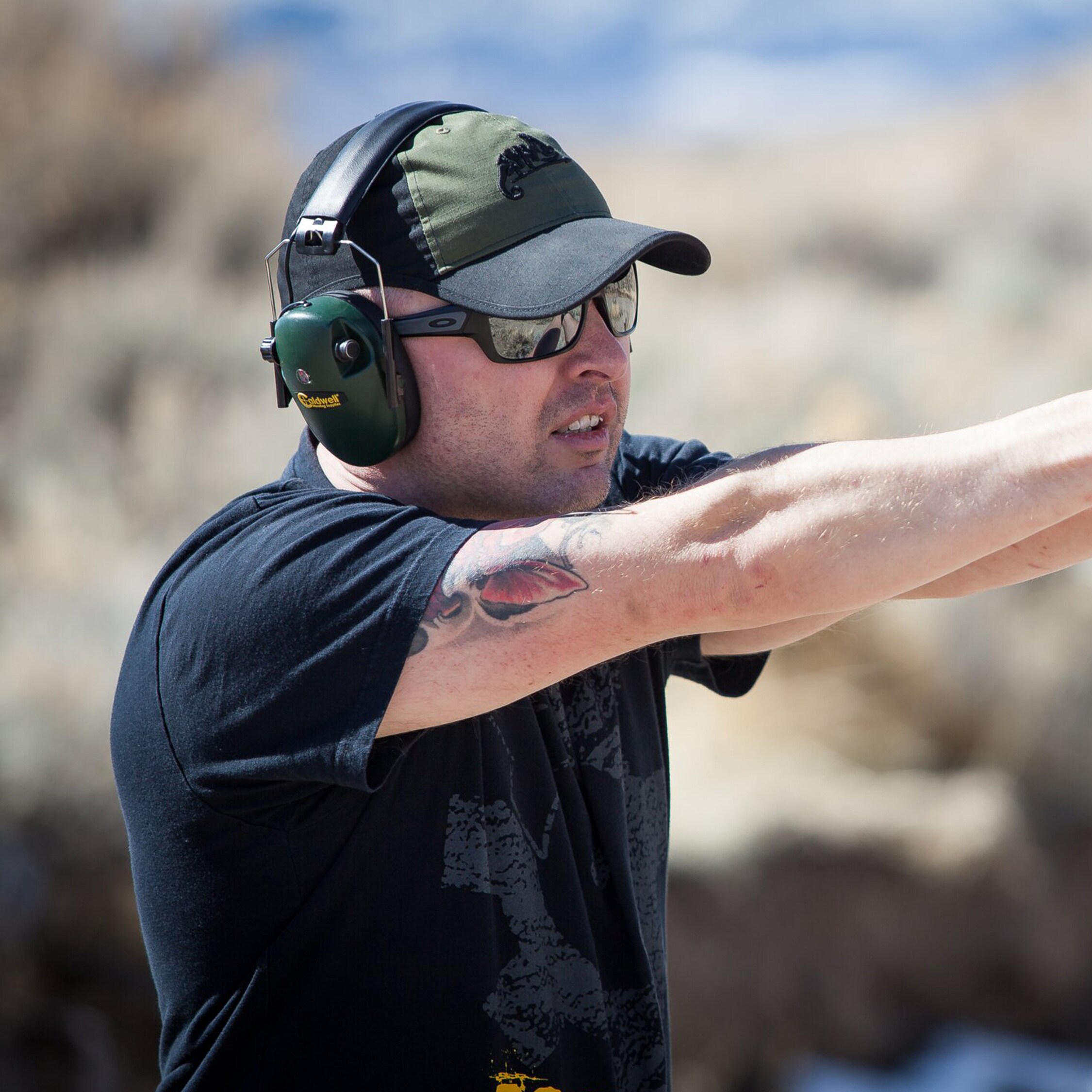 Helikon Logo Cap PolyCotton Rip-Stop - Black/Olive Green