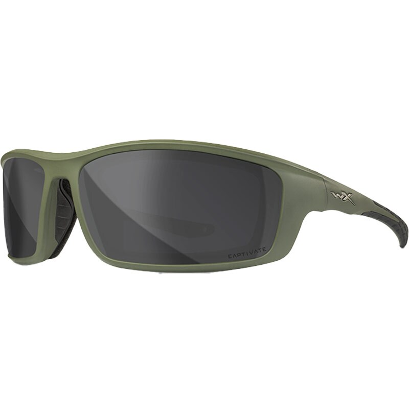 Wiley X Grid Tactical Glasses - Captivate Polarized Grey/Matte Utility Green