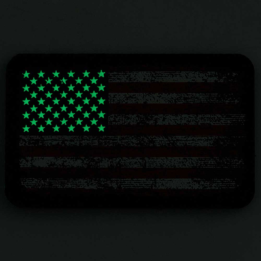 M-Tac Retro USA Flag Patch - Black/GID