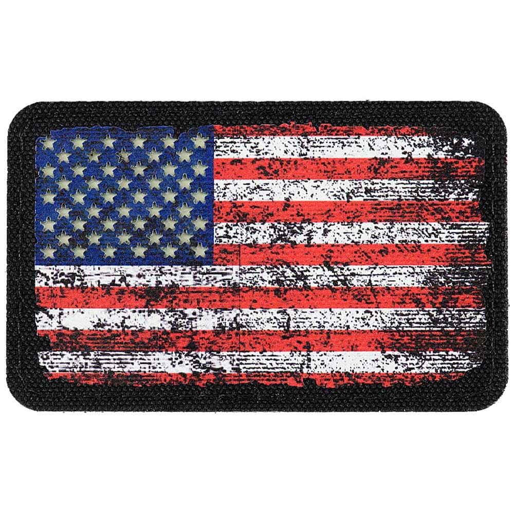 M-Tac Retro USA Flag Patch - Black/GID