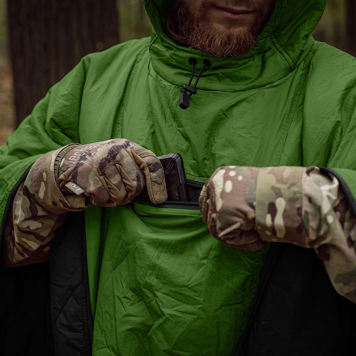 Helikon Swagman Roll Climashield Apex Poncho with sleeping bag function - Grass Green