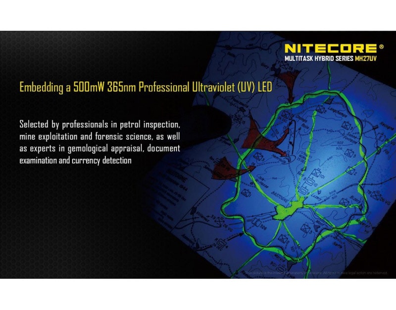 Nitecore MH27UV Flashlight - 1000 lumens
