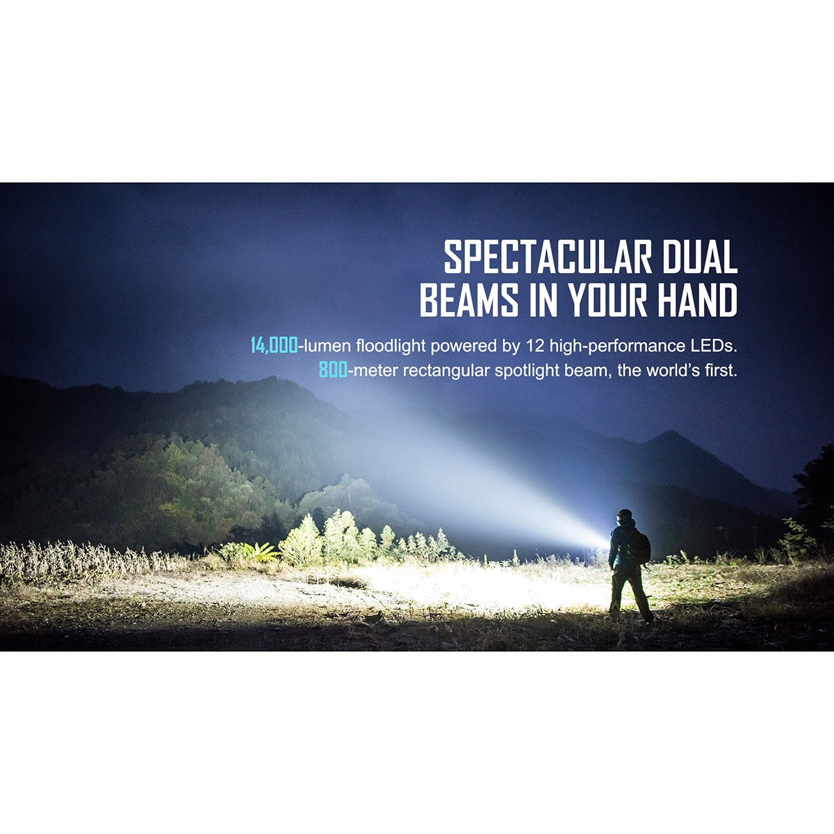 Olight Marauder 2 Cool White Rechargeable Flashlight - 14,000 lumens, 800 m range