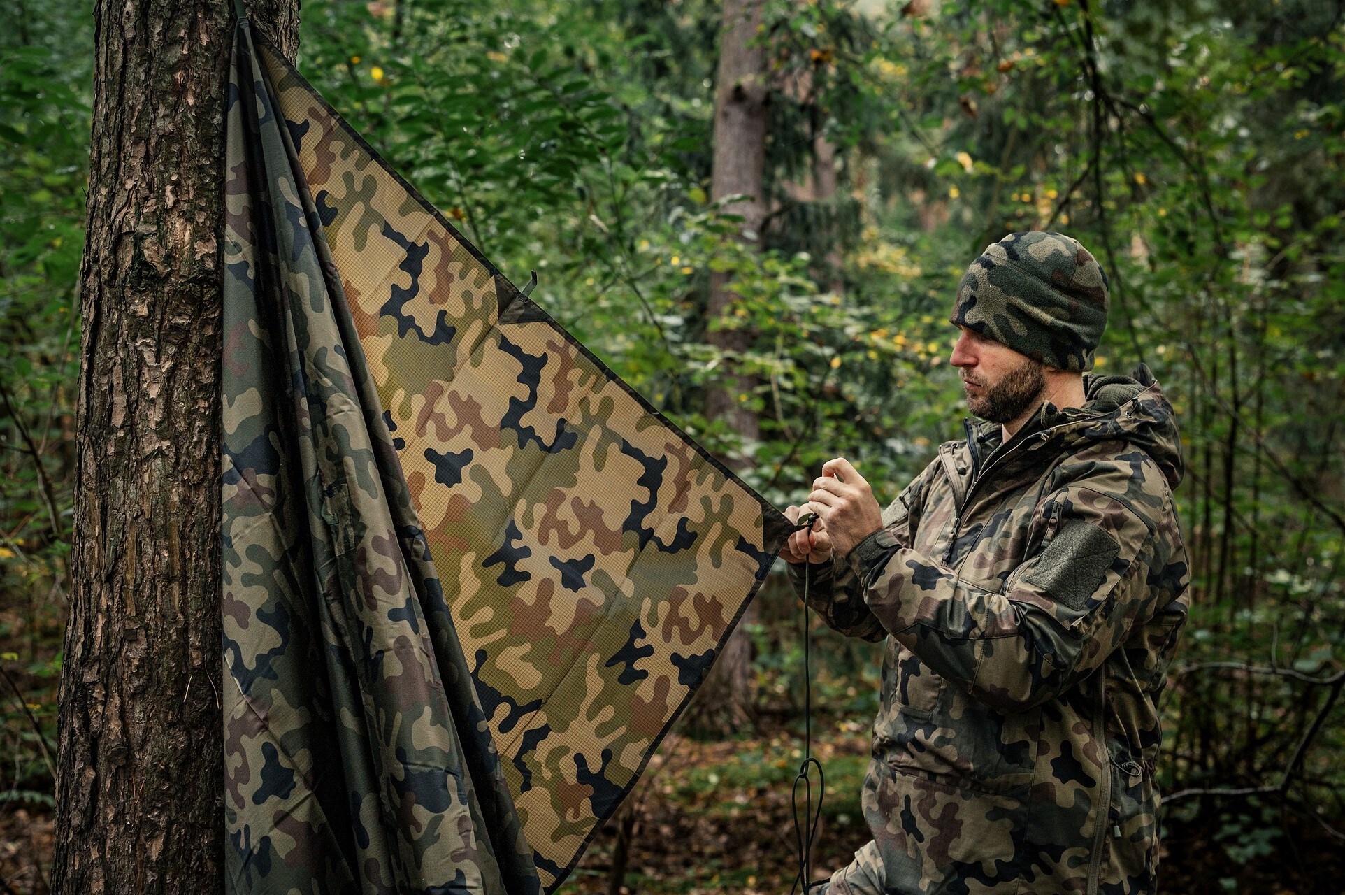 Helikon Supertarp Small Camping Tarp - wz.93 Pantera PL Woodland