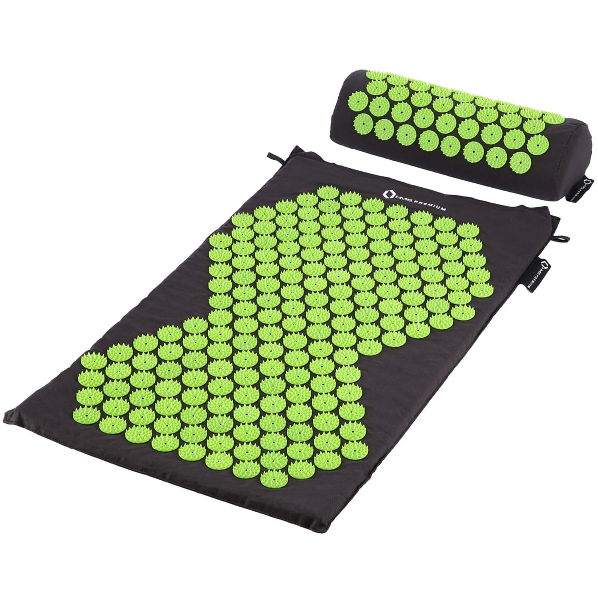HMS Premium AKM03 Acupressure Mat with Pillow - Black/Green