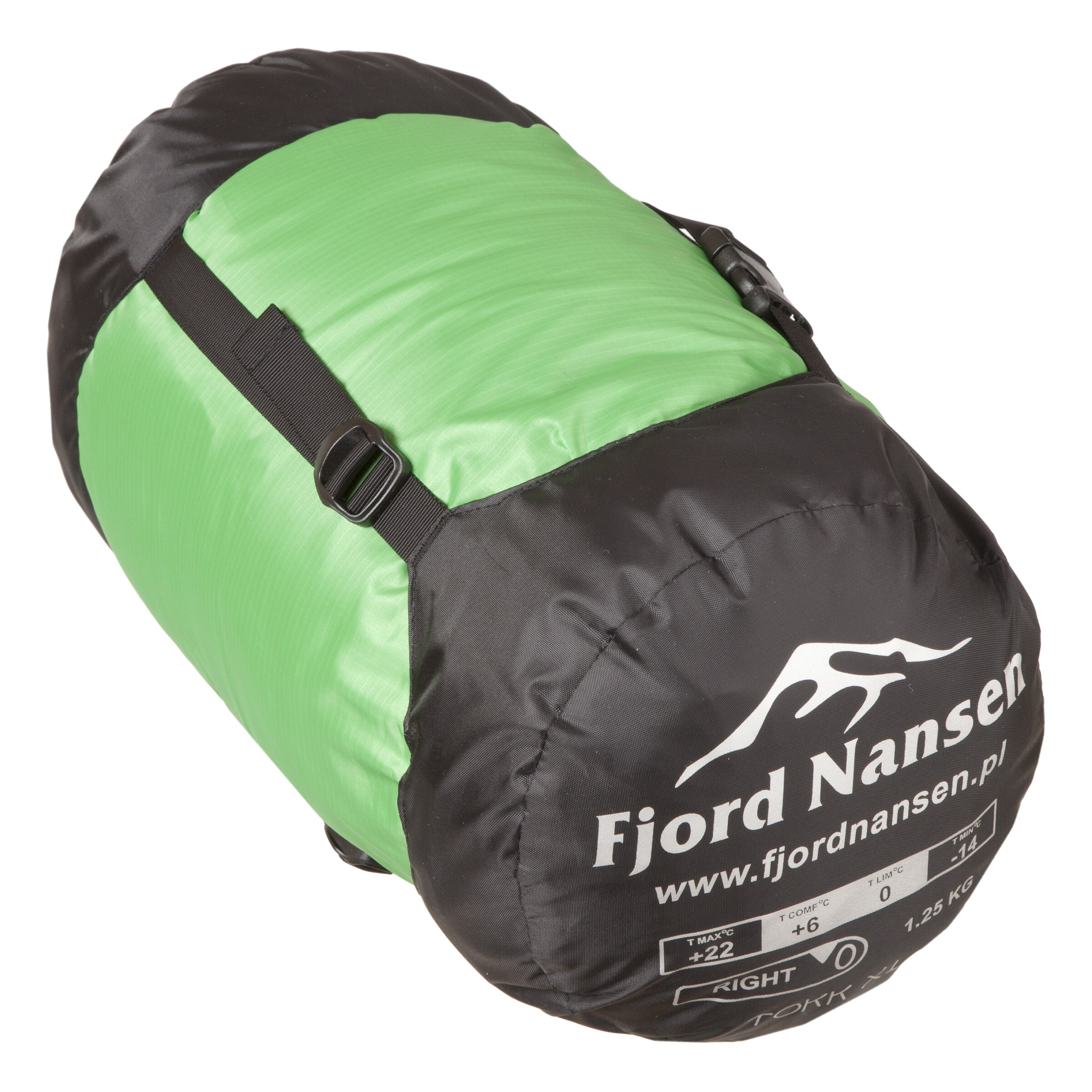 Fjord Nansen Tokk XL Emerald 1250 g MS16 sleeping bag - right