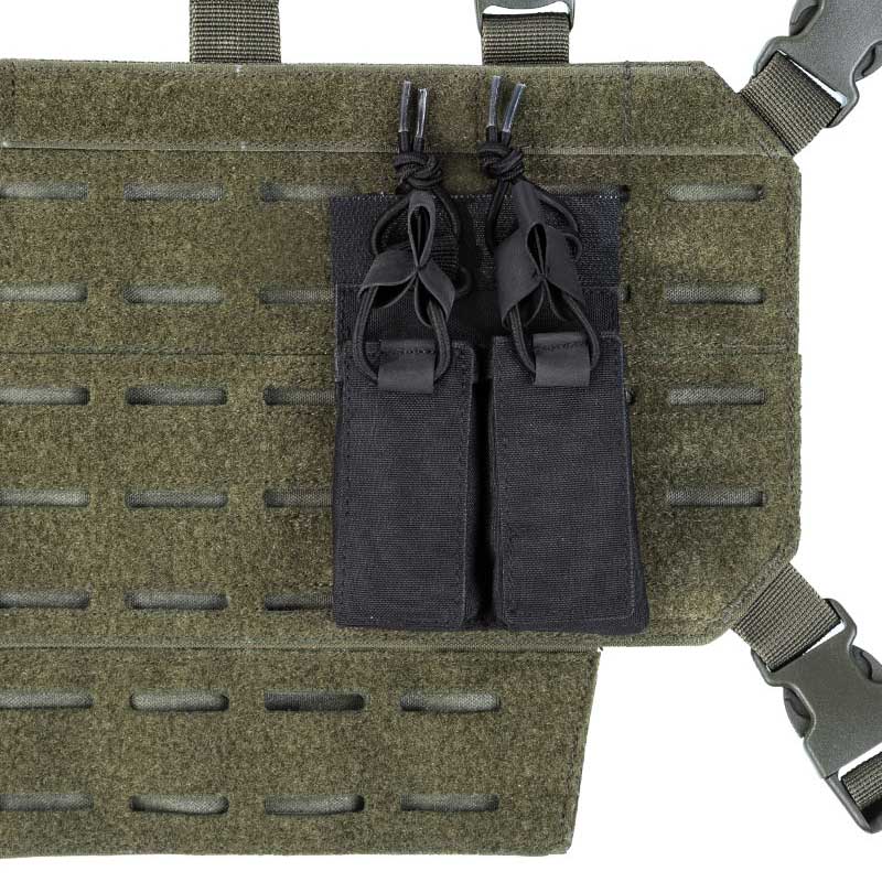 Mil-Tec Double Magazine Pouch with Hook & Loop Backside - Black