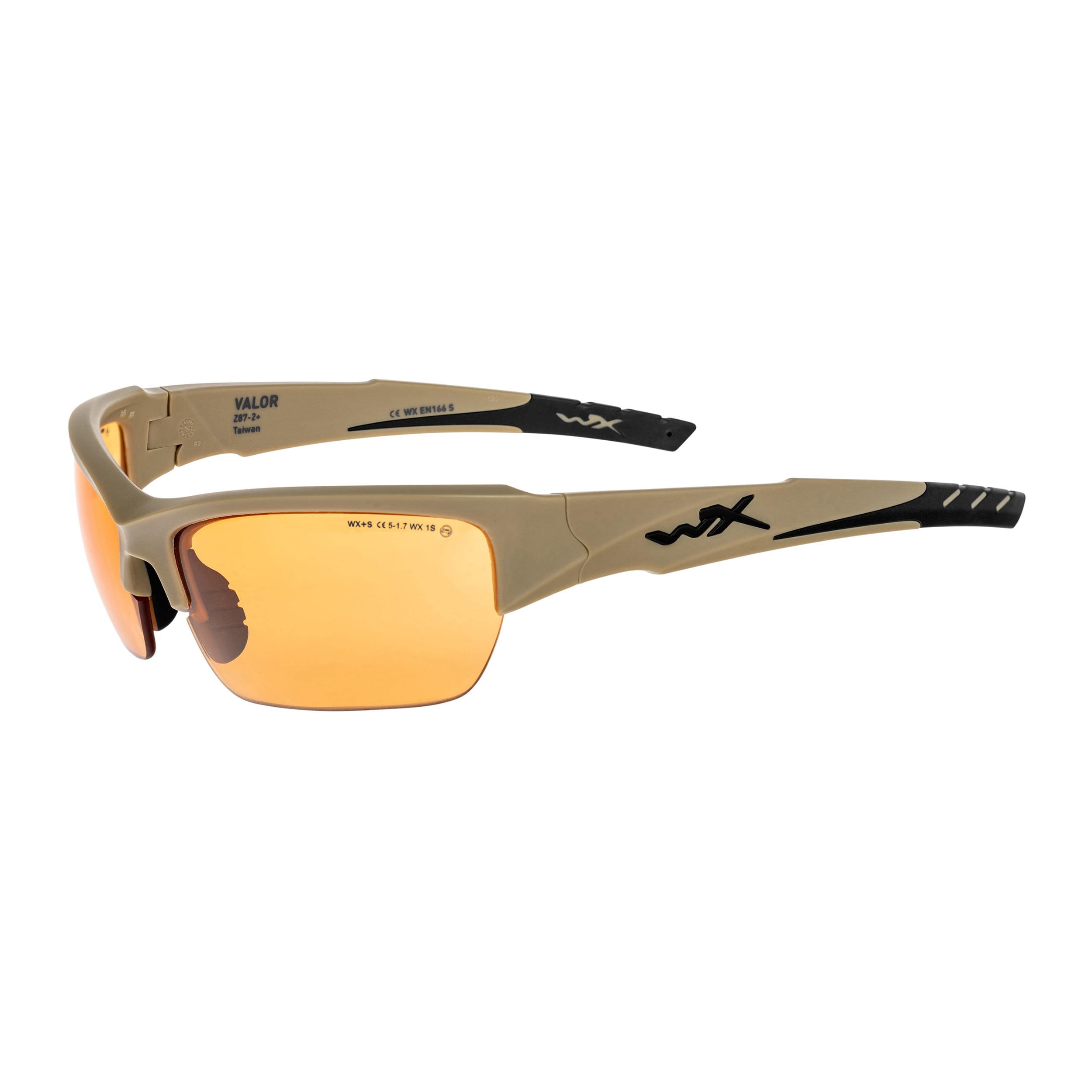 Wiley X Valor 2.5 Tactical Glasses 3-in-1 Set - Matte Tan