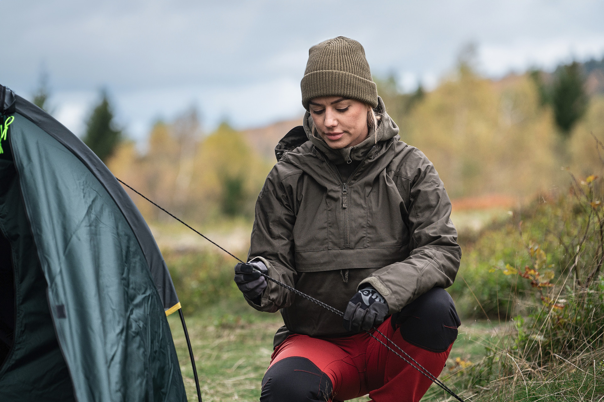 Jacket Helikon Woodsman Anorak - Taiga Green