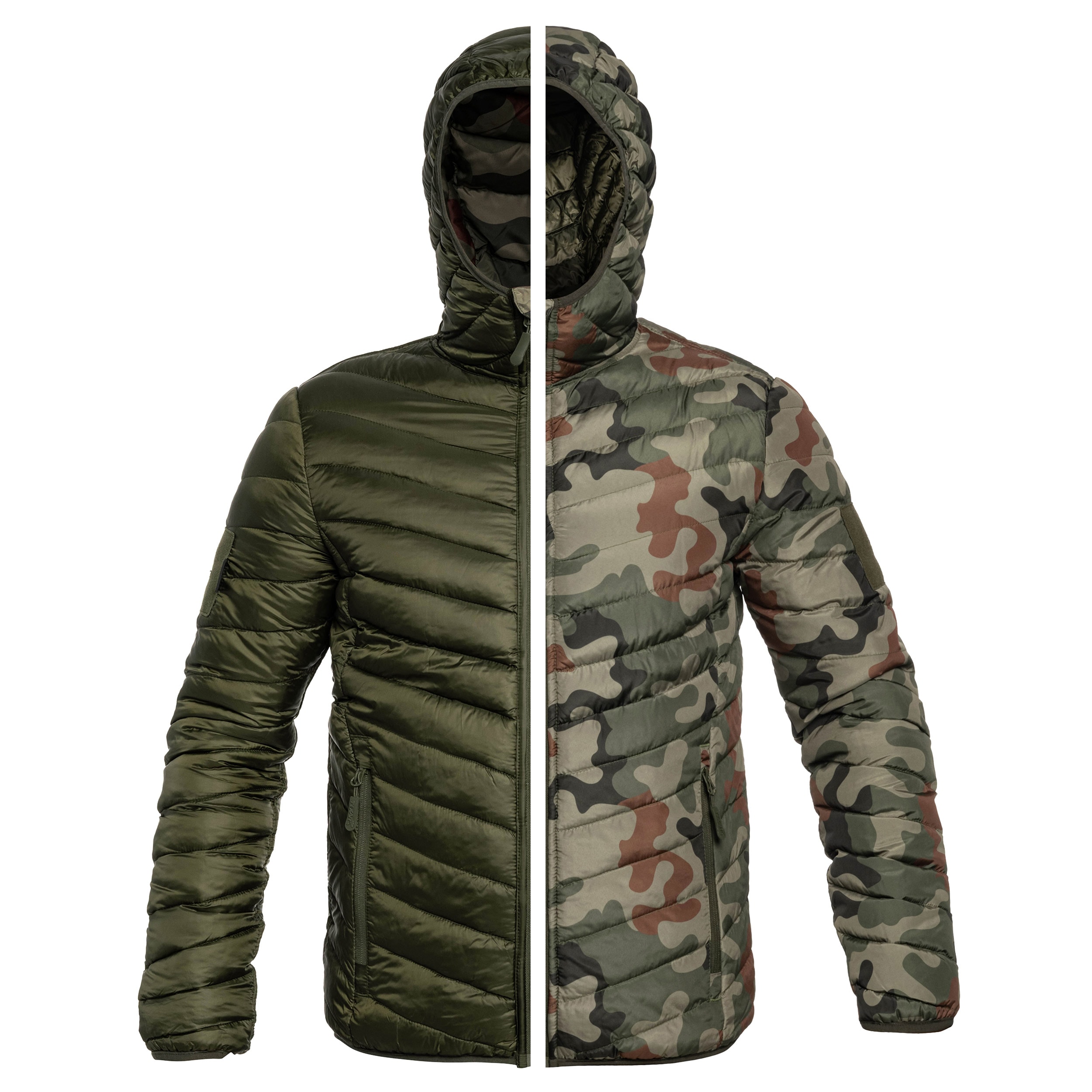 Texar Reverse Reversible Down Jacket - Olive/wz.93 Pantera PL Woodland