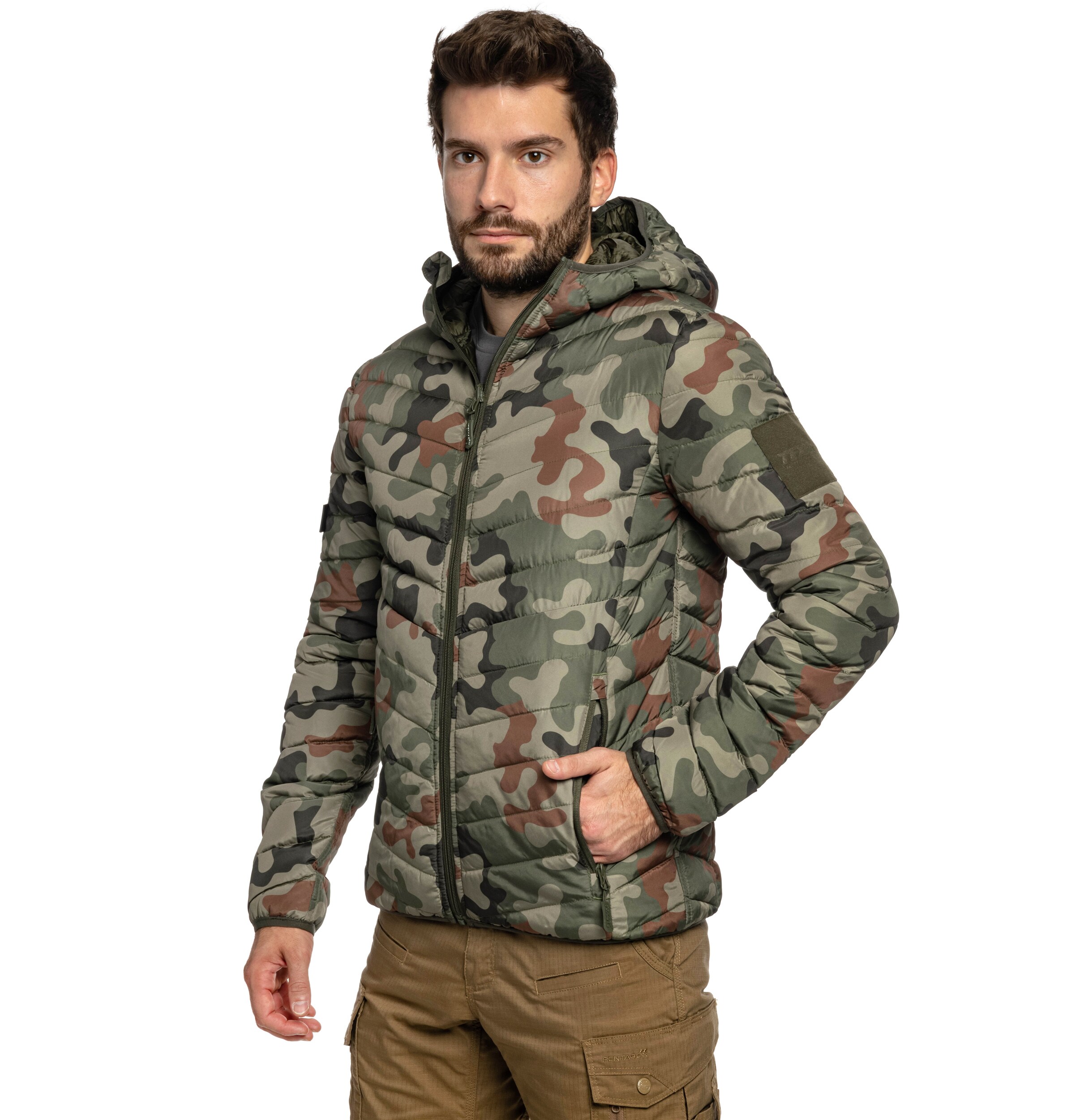 Texar Reverse Reversible Down Jacket - Olive/wz.93 Pantera PL Woodland