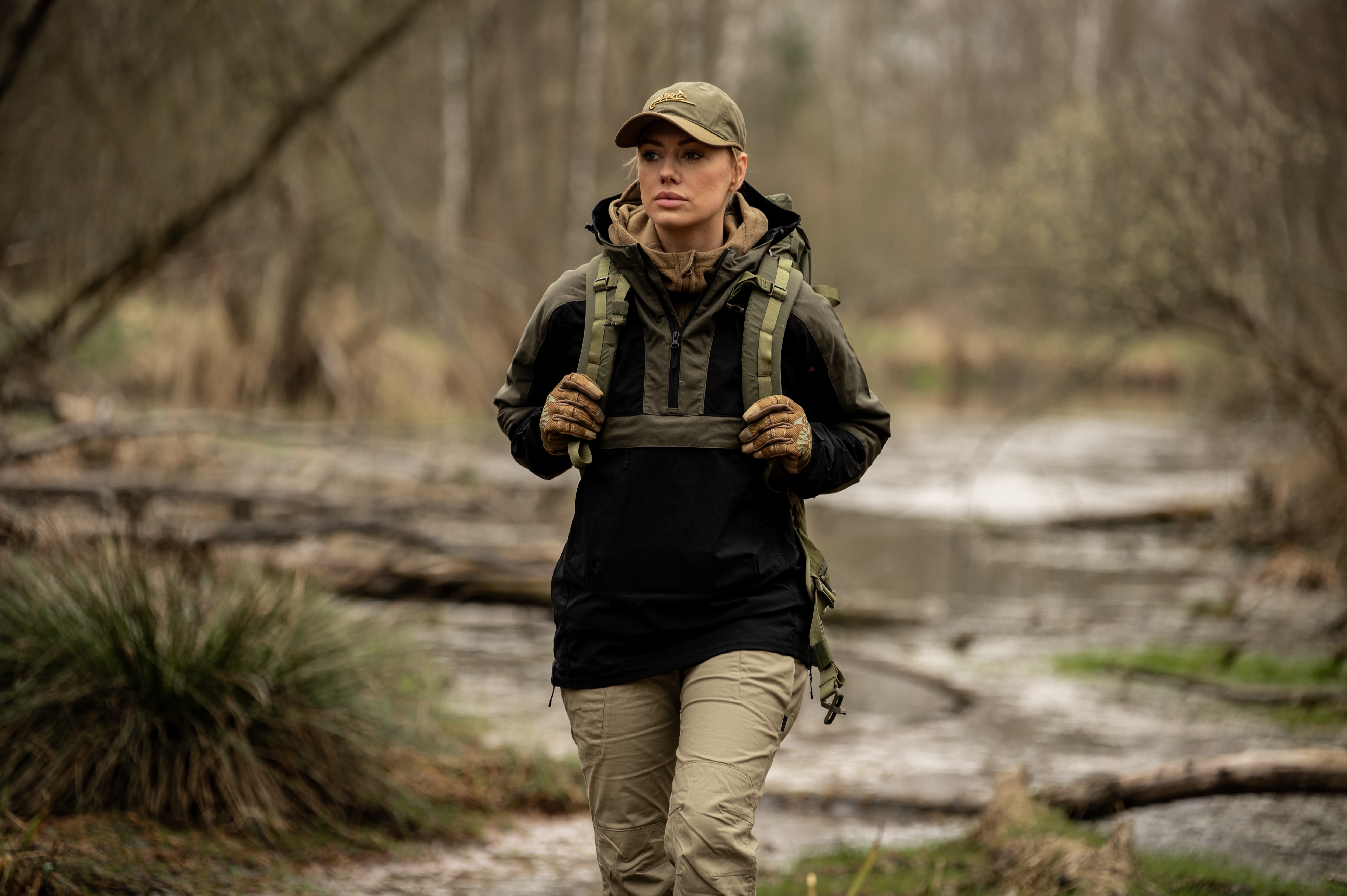 Jacket Helikon-Tex Woodsman Anorak - Black/Taiga Green