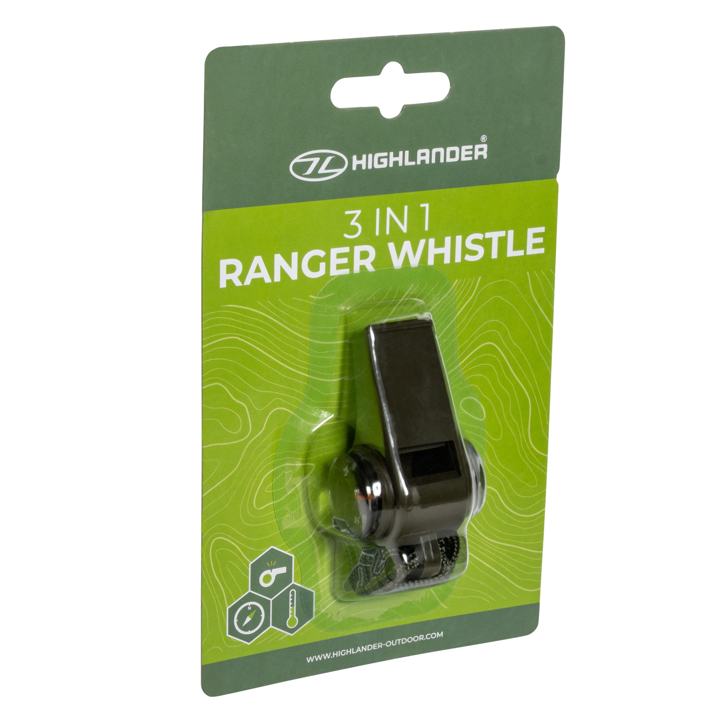 Highlander Outdoor Whistle with compass and thermometer