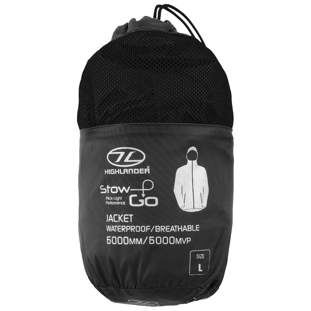 Highlander Outdoor Stow & Go Pack Away Jacket - Black