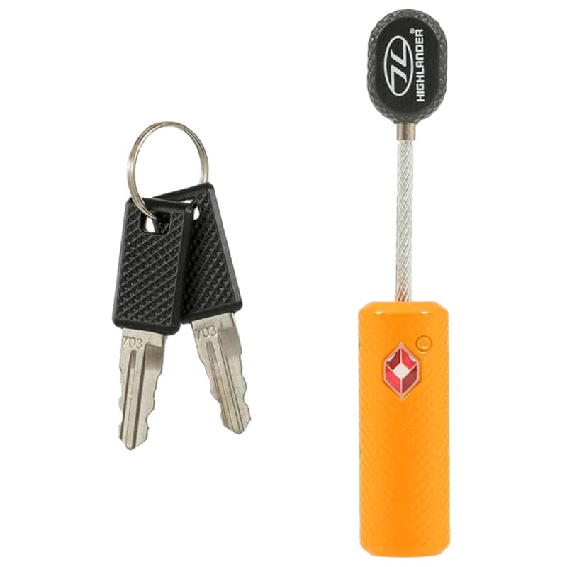 Highlander TSA Barrel Zip Key Lock - Orange