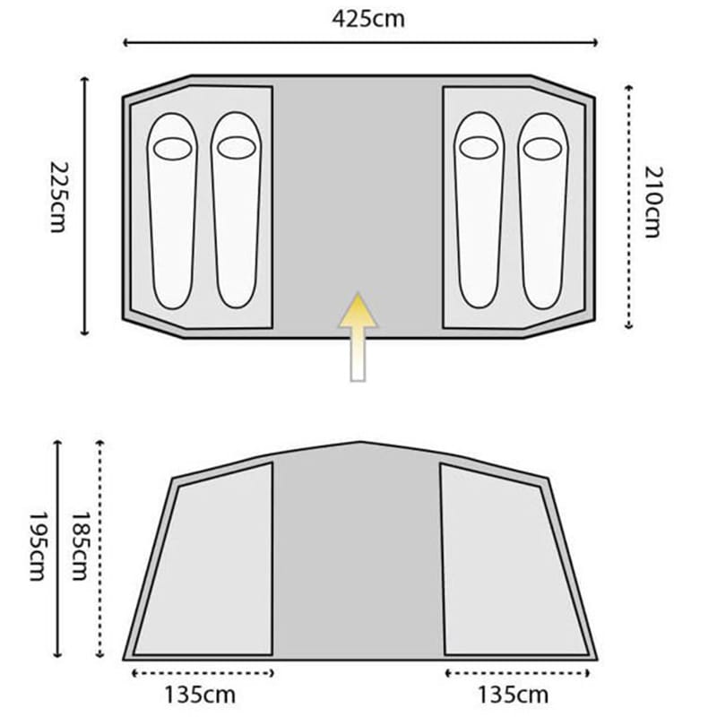 4-person tent with vestibule Highlander Outdoor Cypress - Teal