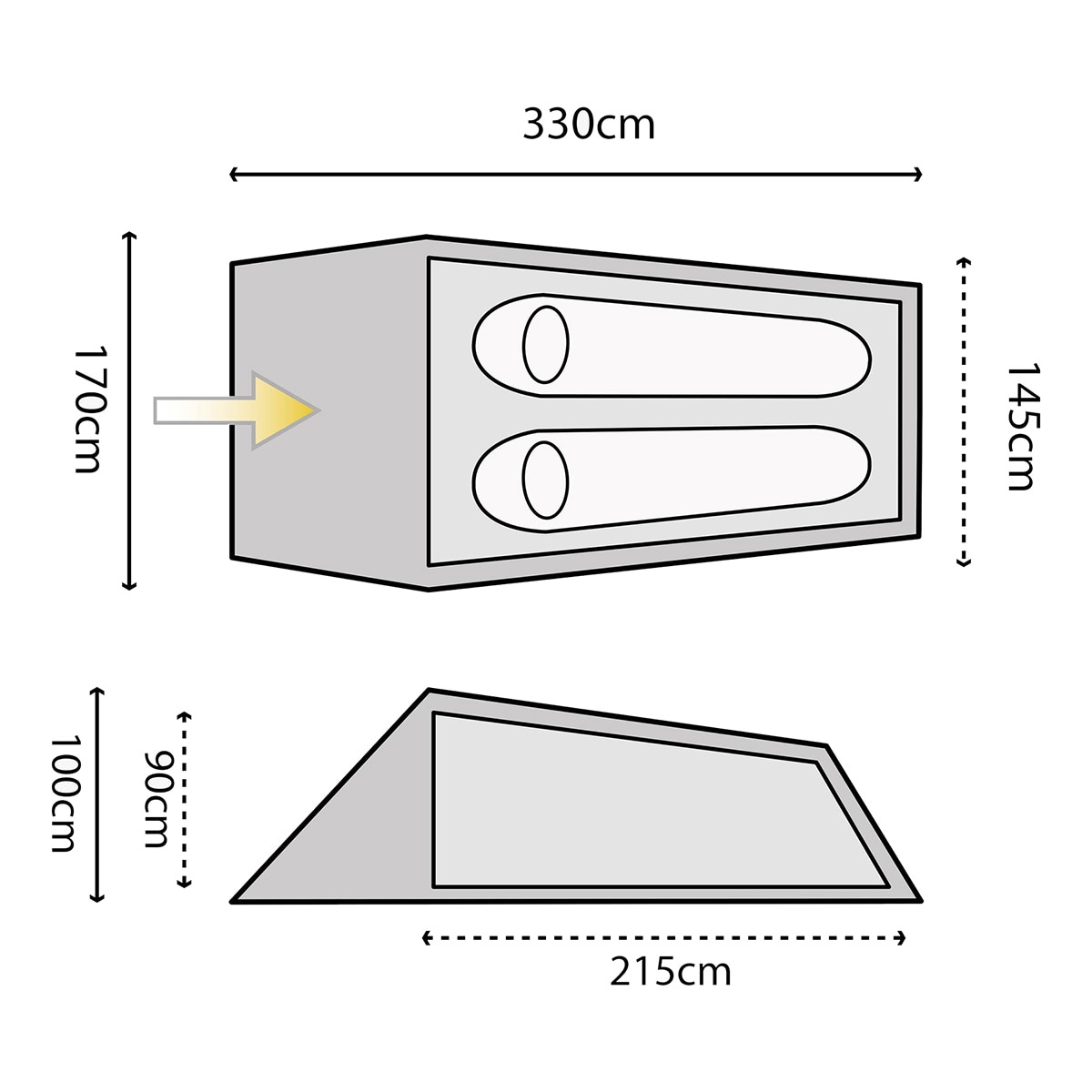 Highlander Outdoor Blackthorn 2-person tent - Hunter Green