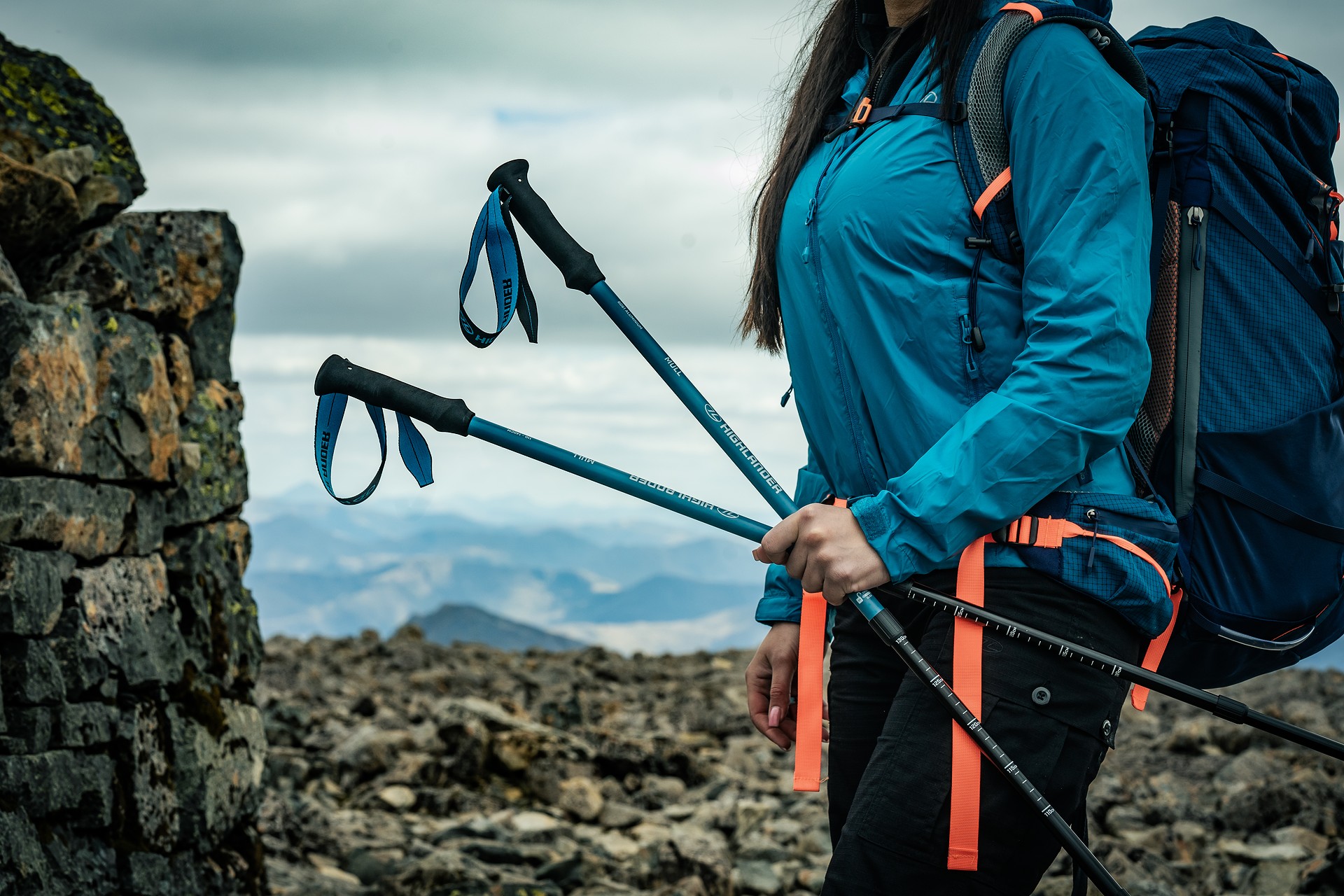 Highlander Outdoor Nordic Walking Mull Pole - Blue