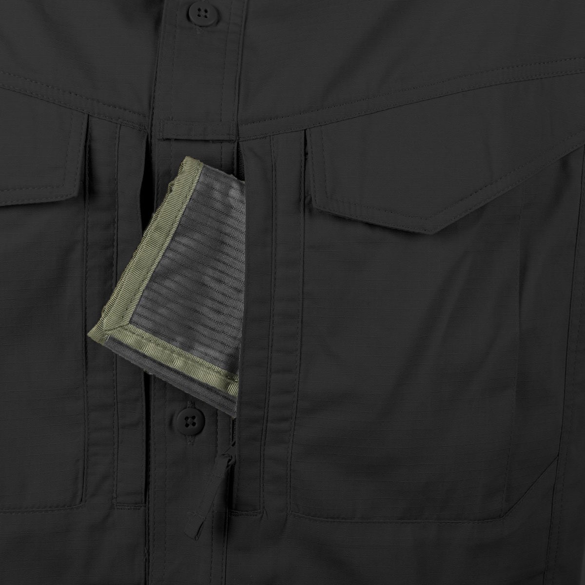 Helikon Defender Mk2 PolyCotton Ripstop Long Sleeve Shirt - Black