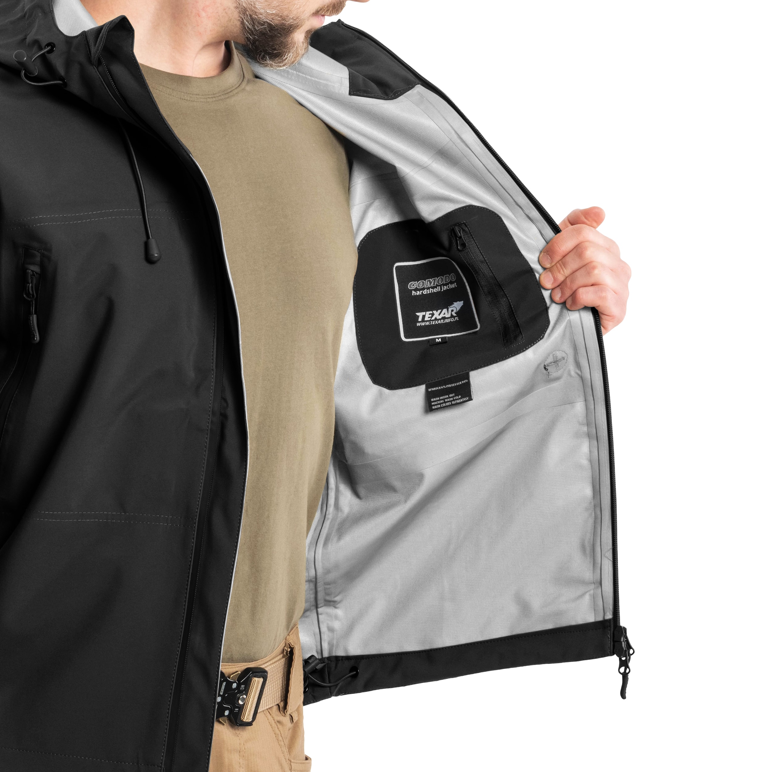 Giacca Texar ECWCS Hardshell Comodo - Black