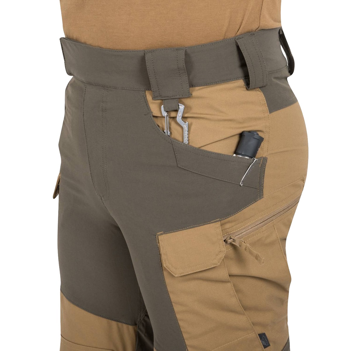 Pantaloni Helikon-Tex Hybrid Outback DuraCanvas - Coyote/Taiga Green