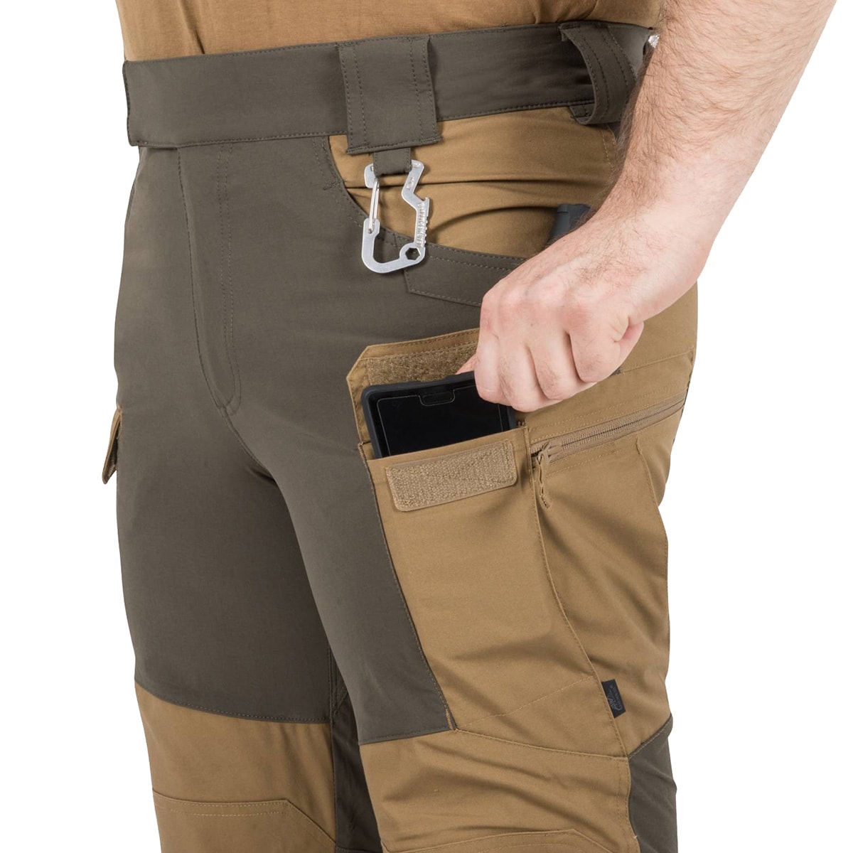 Pantaloni Helikon-Tex Hybrid Outback DuraCanvas - Coyote/Taiga Green