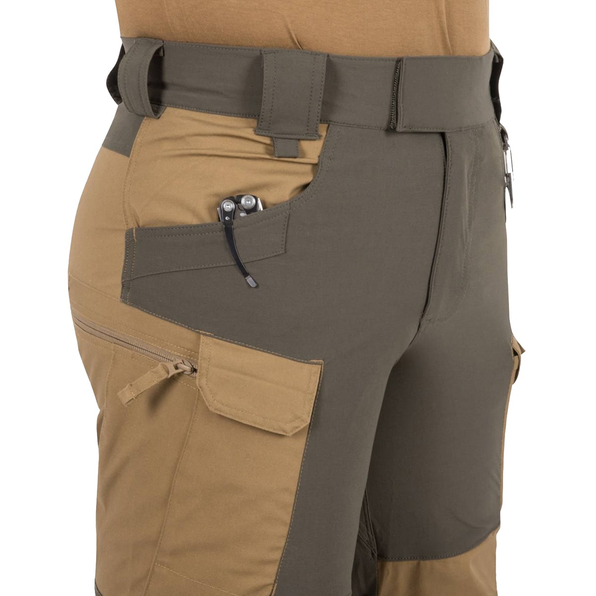 Pantaloni Helikon-Tex Hybrid Outback DuraCanvas - Coyote/Taiga Green