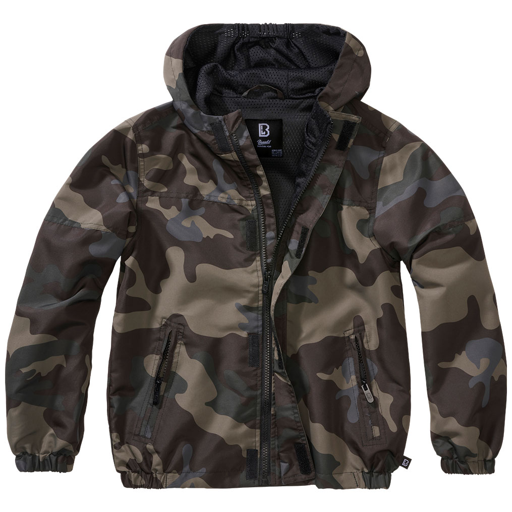 Giacca Brandit Summer Windbreaker Frontzip per bambini - Dark Camo