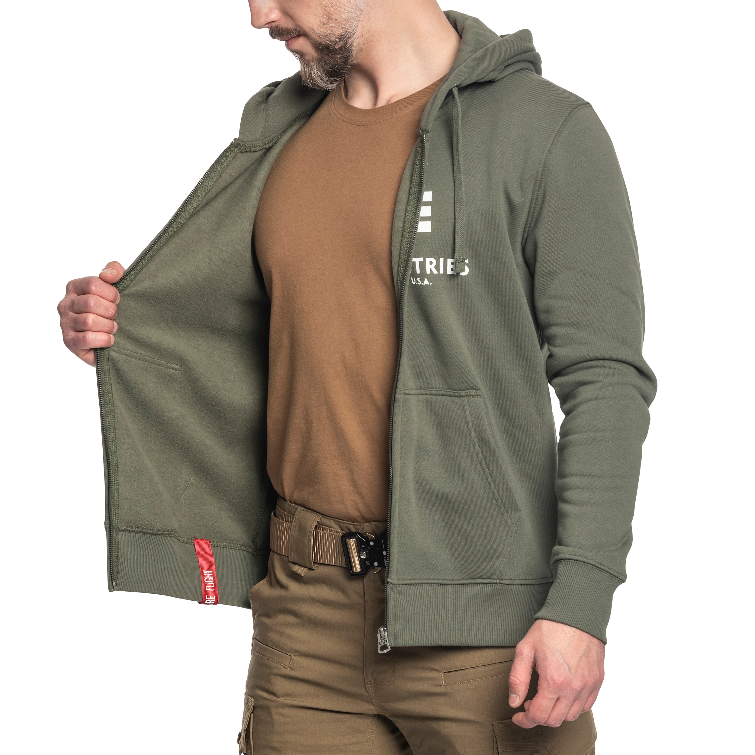 Felpa con zip Alpha Industries Basic Zip Hoody - Dark Olive