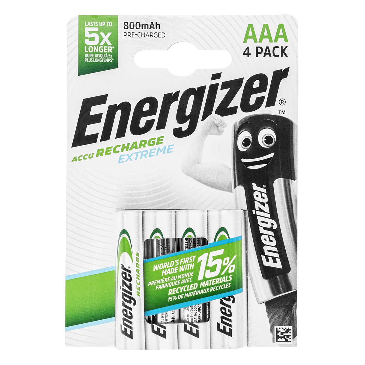 Batteria ricaricabile Energizer Extreme HR3/AAA 800 mAh - 4 pezzi