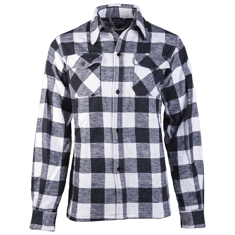 Camicia Mil-Tec Flannel Shirt Longsleeve - Black/White