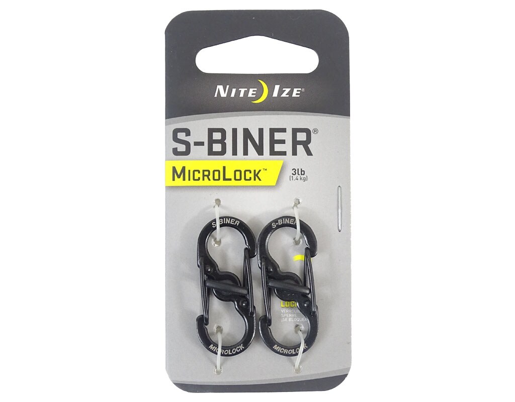 Moschettone Nite Ize S-Biner MicroLock Black - 2 pezzi