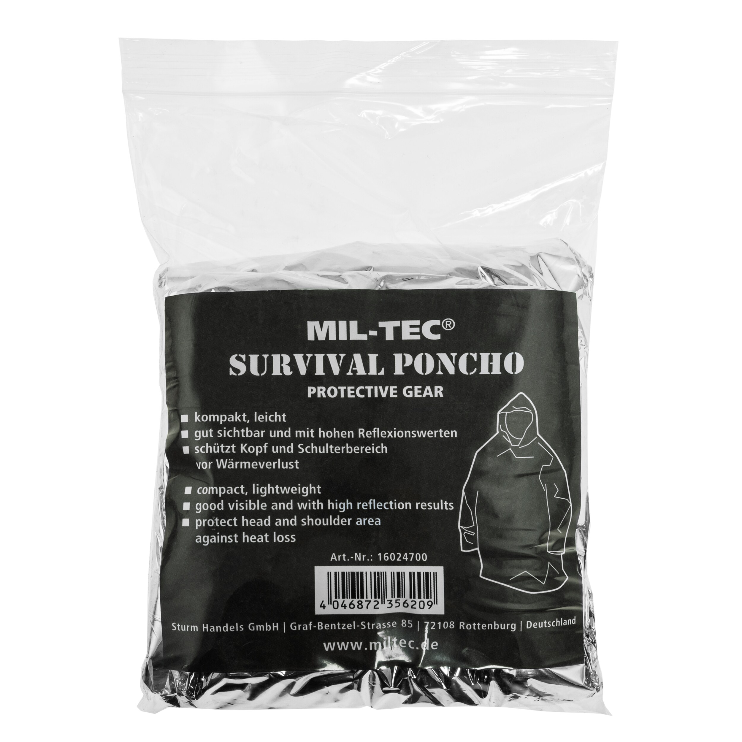 Poncho termico Mil-Tec NRC Survival - Silver