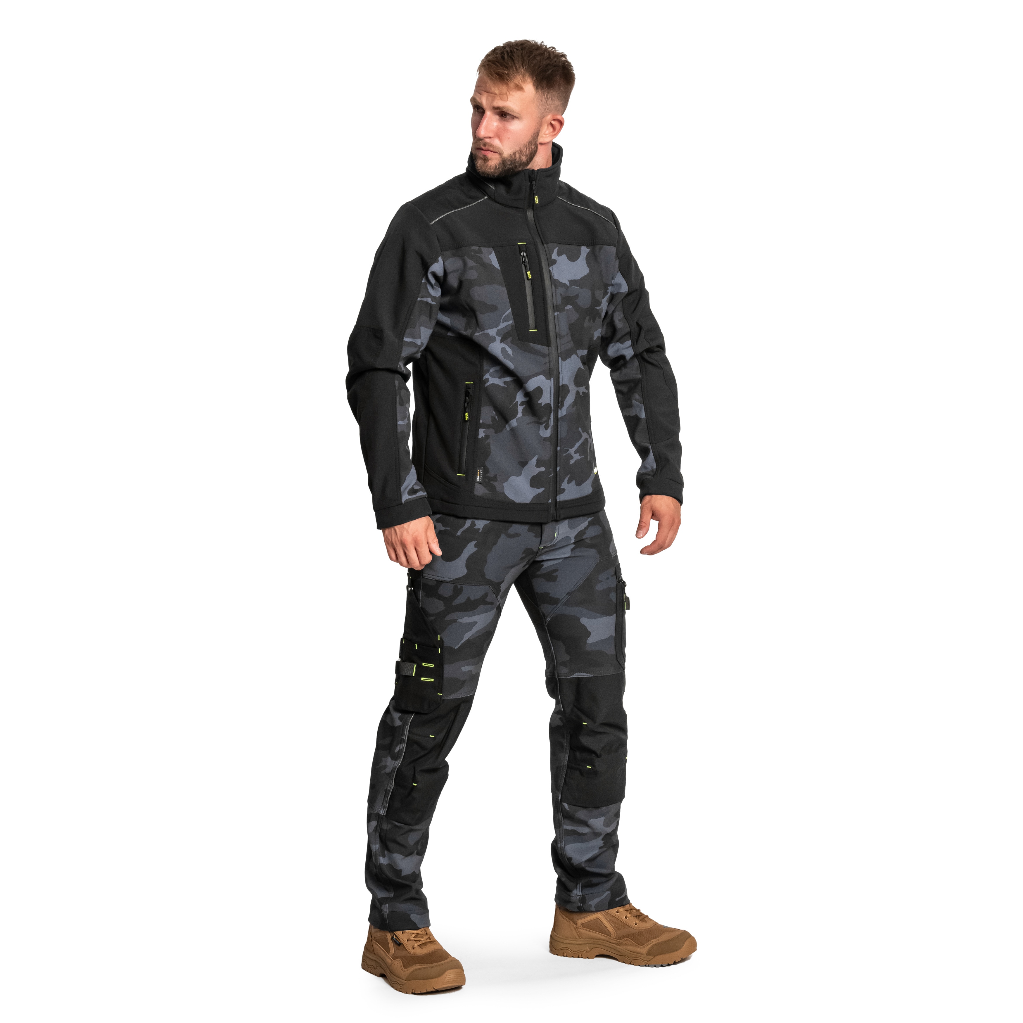Pantaloni Bennon Camos Softshell - Black/Grey