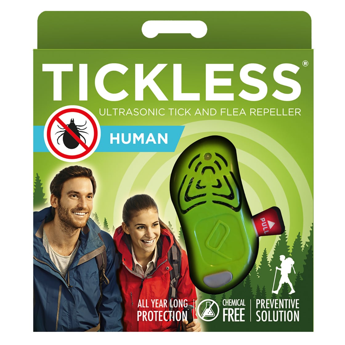 Protezione a ultrasuoni contro le zecche TickLess Human per persone - Green