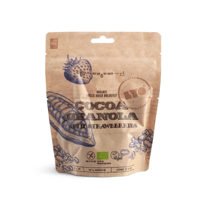 Pasto liofilizzato LYOFOOD Eko granola al cacao con fragole 85 g/333 kcal