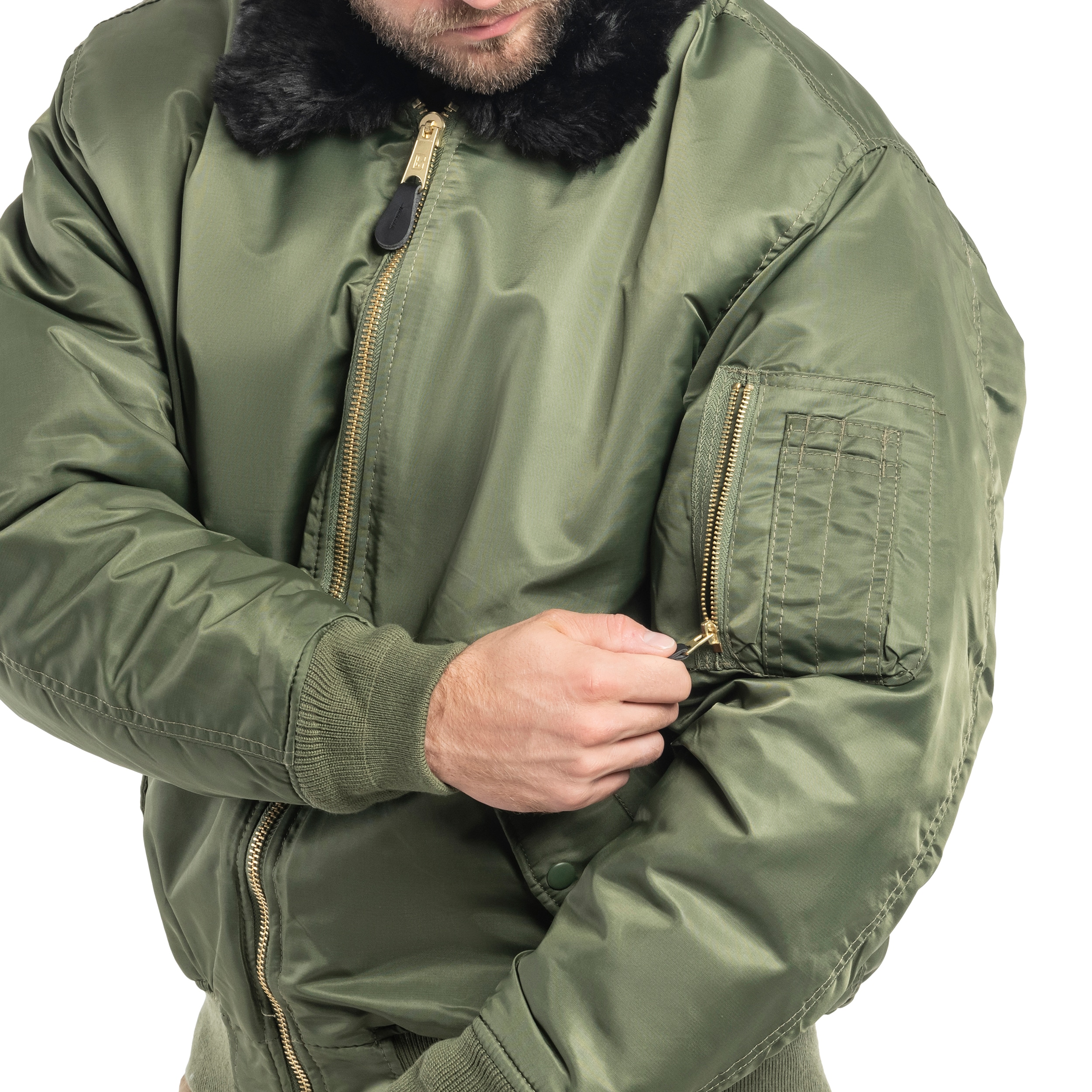 Giacca Brandit MA2 Fur Collar - Olive