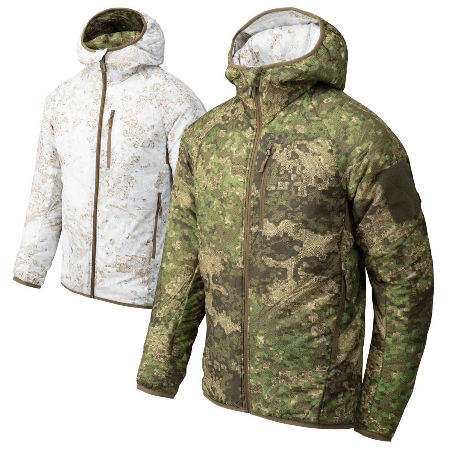 Giacca reversibile Helikon-Tex Wolfhound Hoodie - PenCott WildWood/PenCott Snowdrift