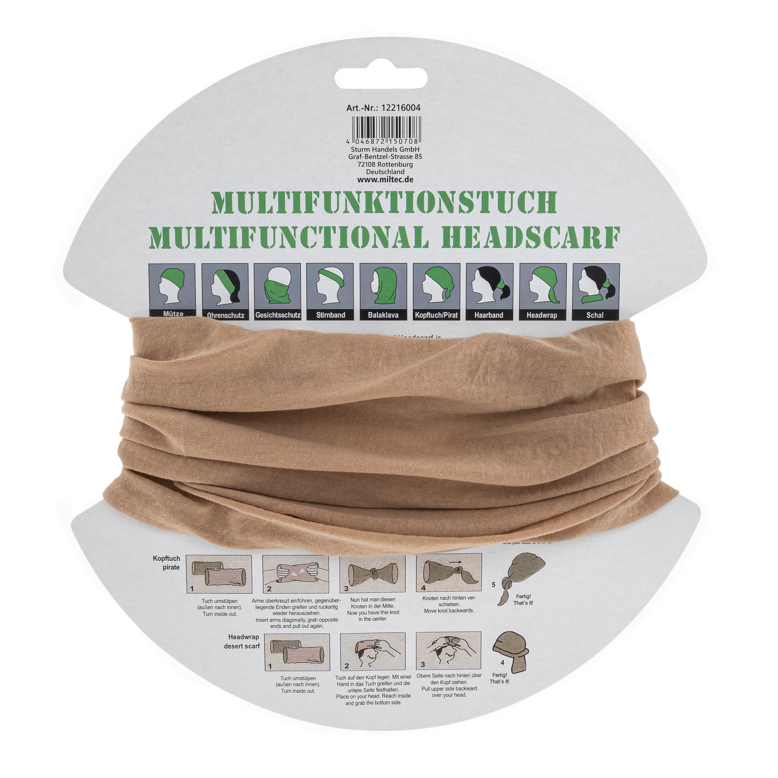 Bandana multifunzione Mil-Tec - Khaki