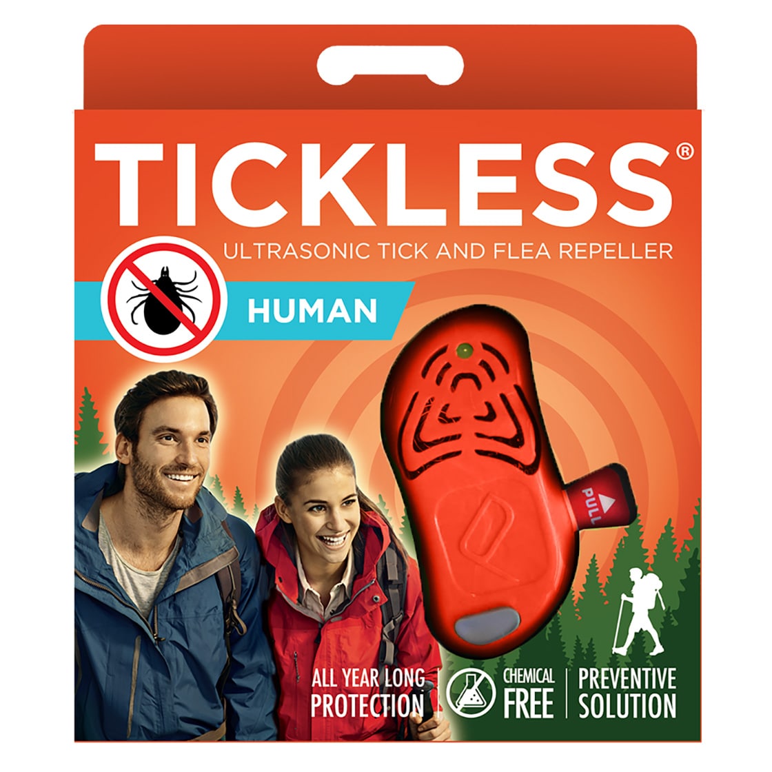 Protezione ultrasuoni contro le zecche TickLess Human per persone - Orange