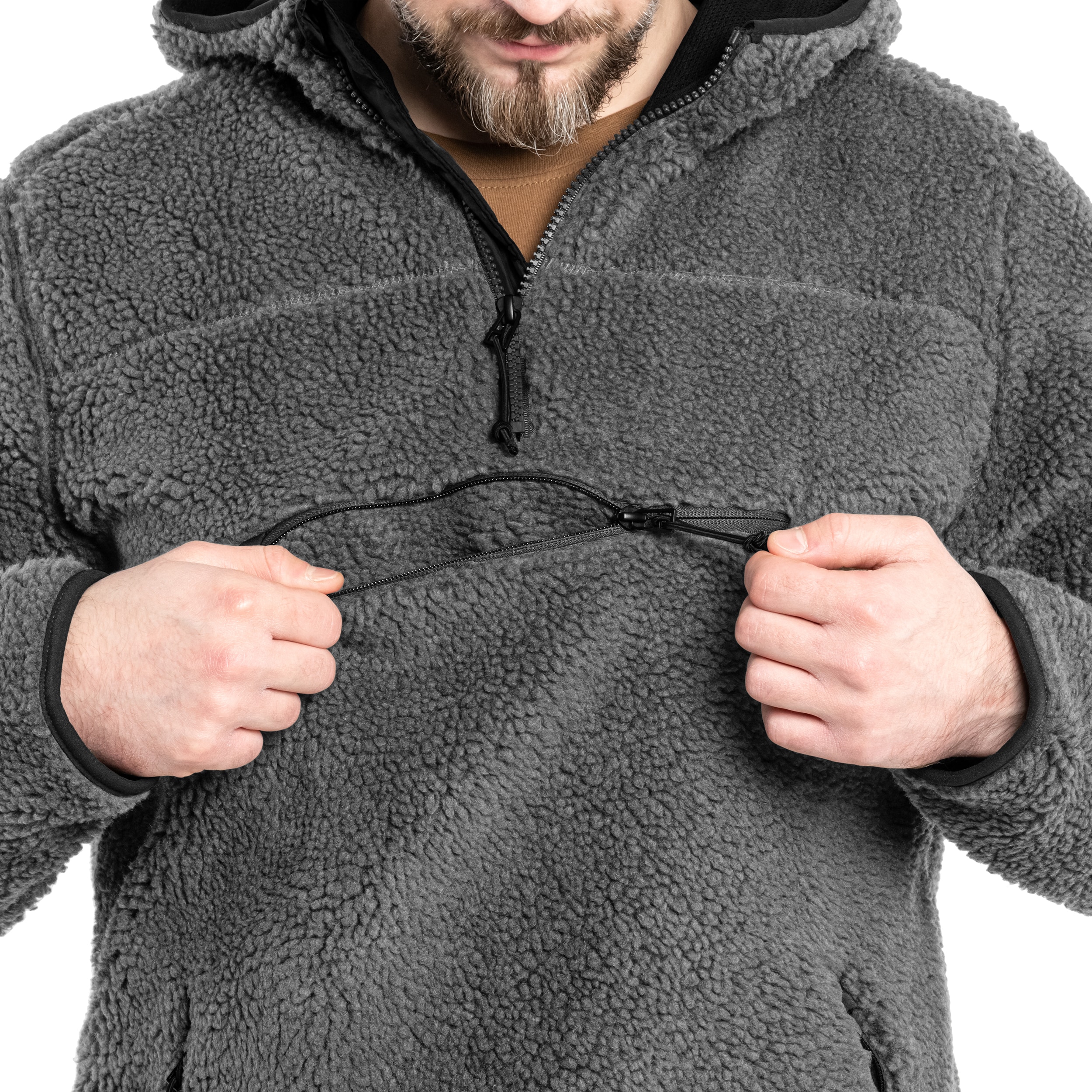 Pile Brandit Teddyfleece Worker Pullover - Anthracite
