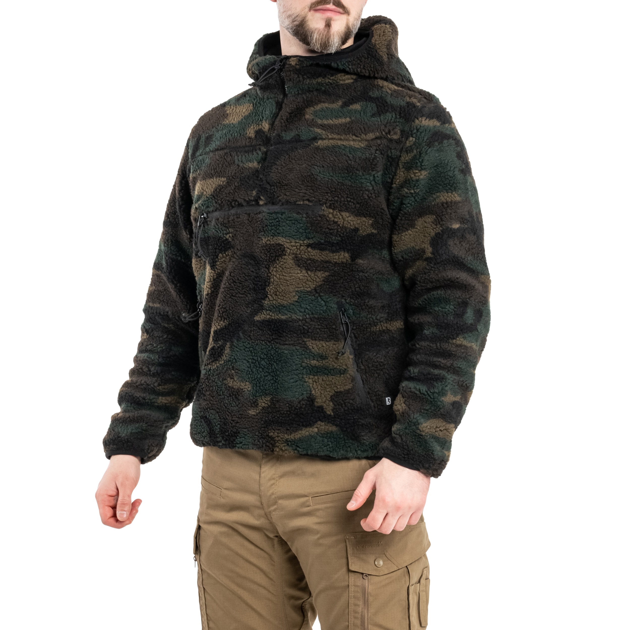 Pile Brandit Teddyfleece Worker Pullover - Woodland