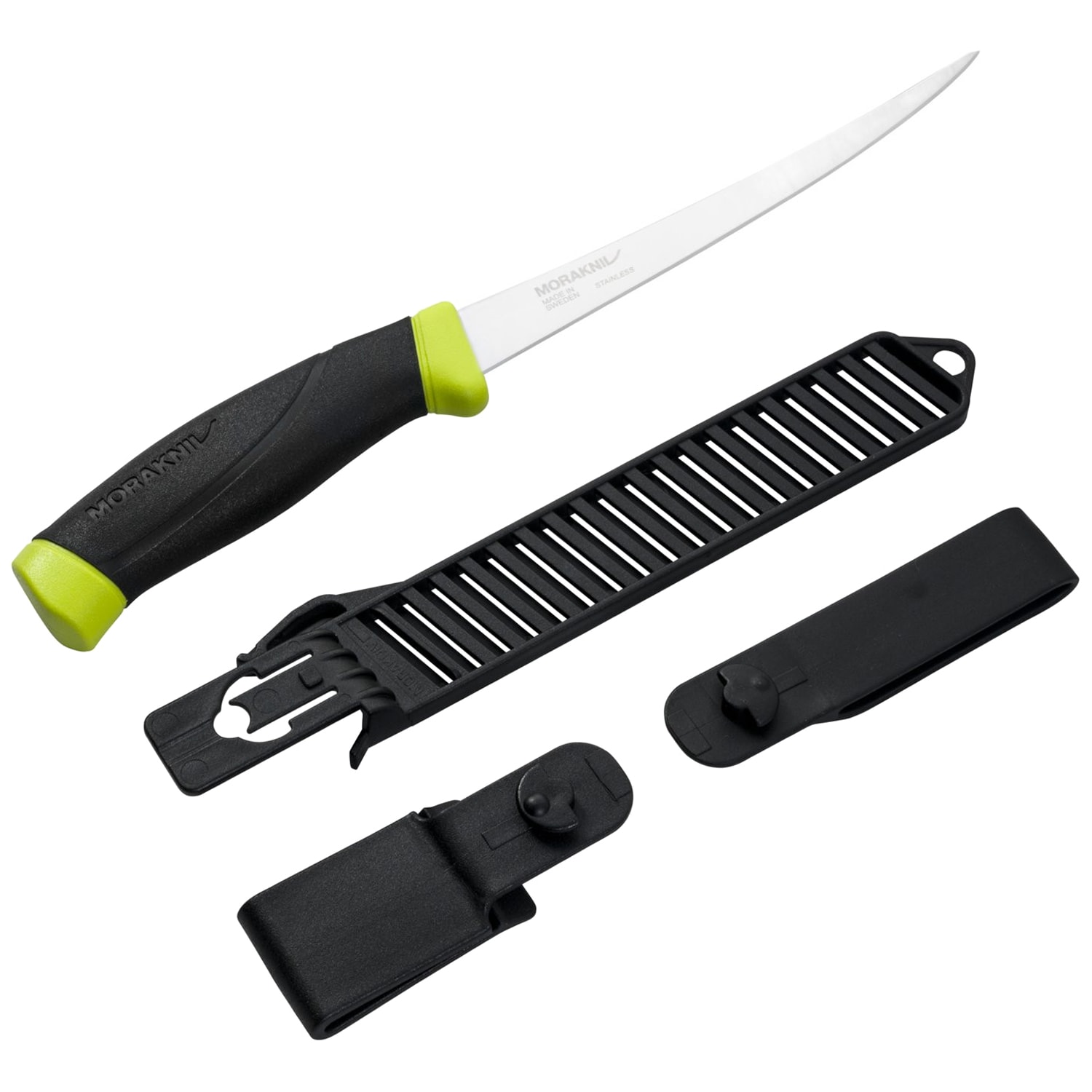 Coltello da filettare Mora Companion Fishing Fillet 155 - Black/Lime Green