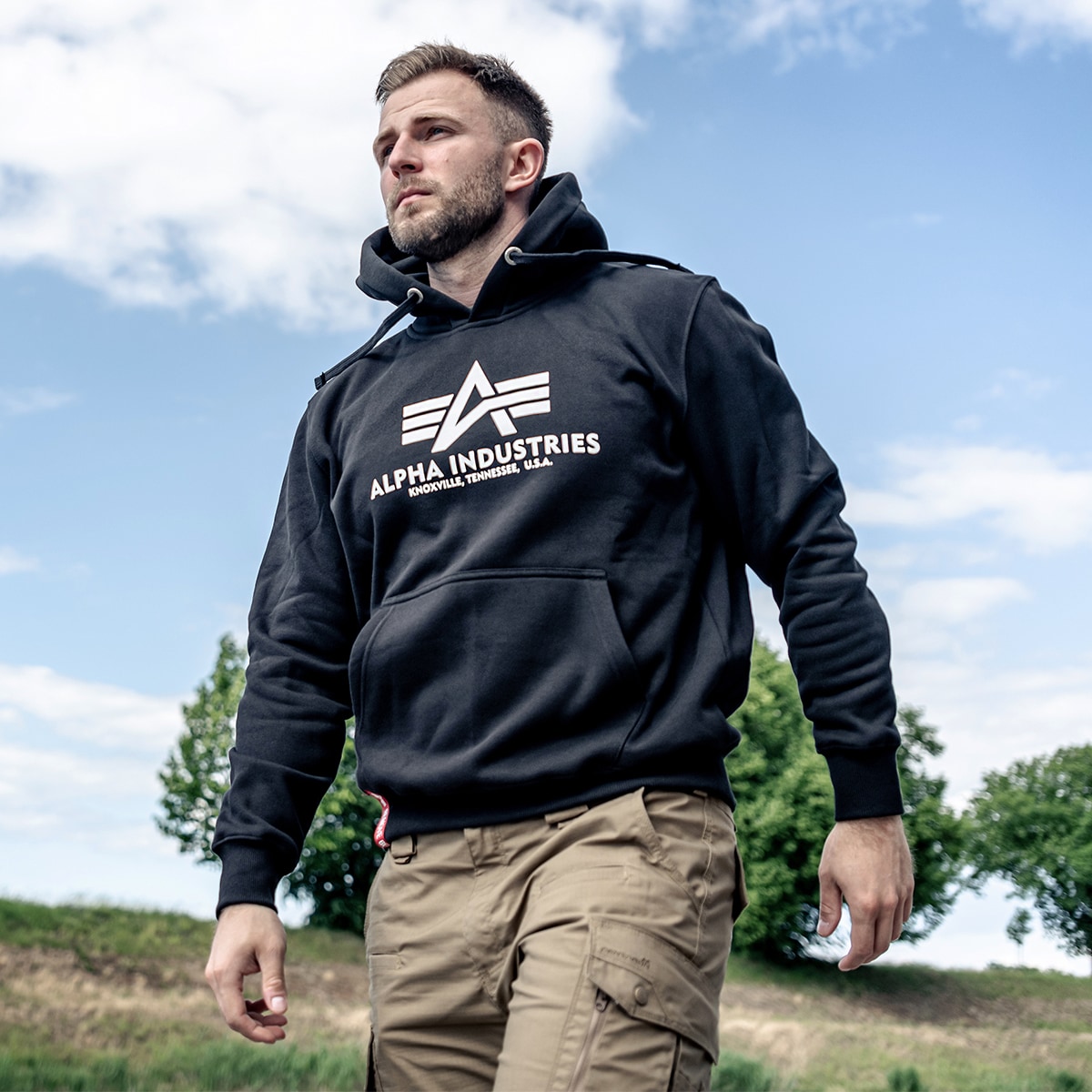 Felpa con cappuccio Alpha Industries Basic - Black