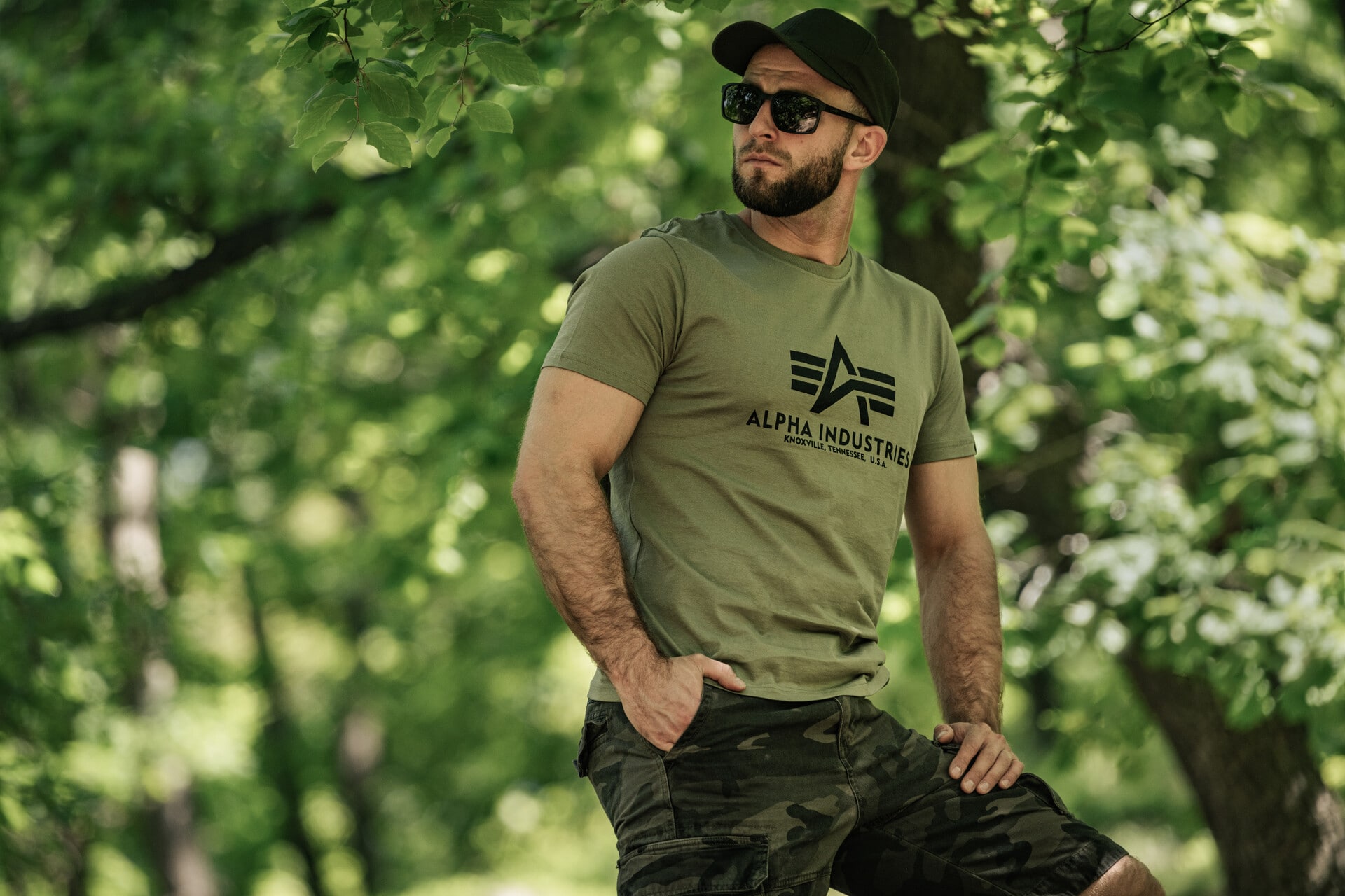 T-shirt Alpha Industries Basic - Olive/Black
