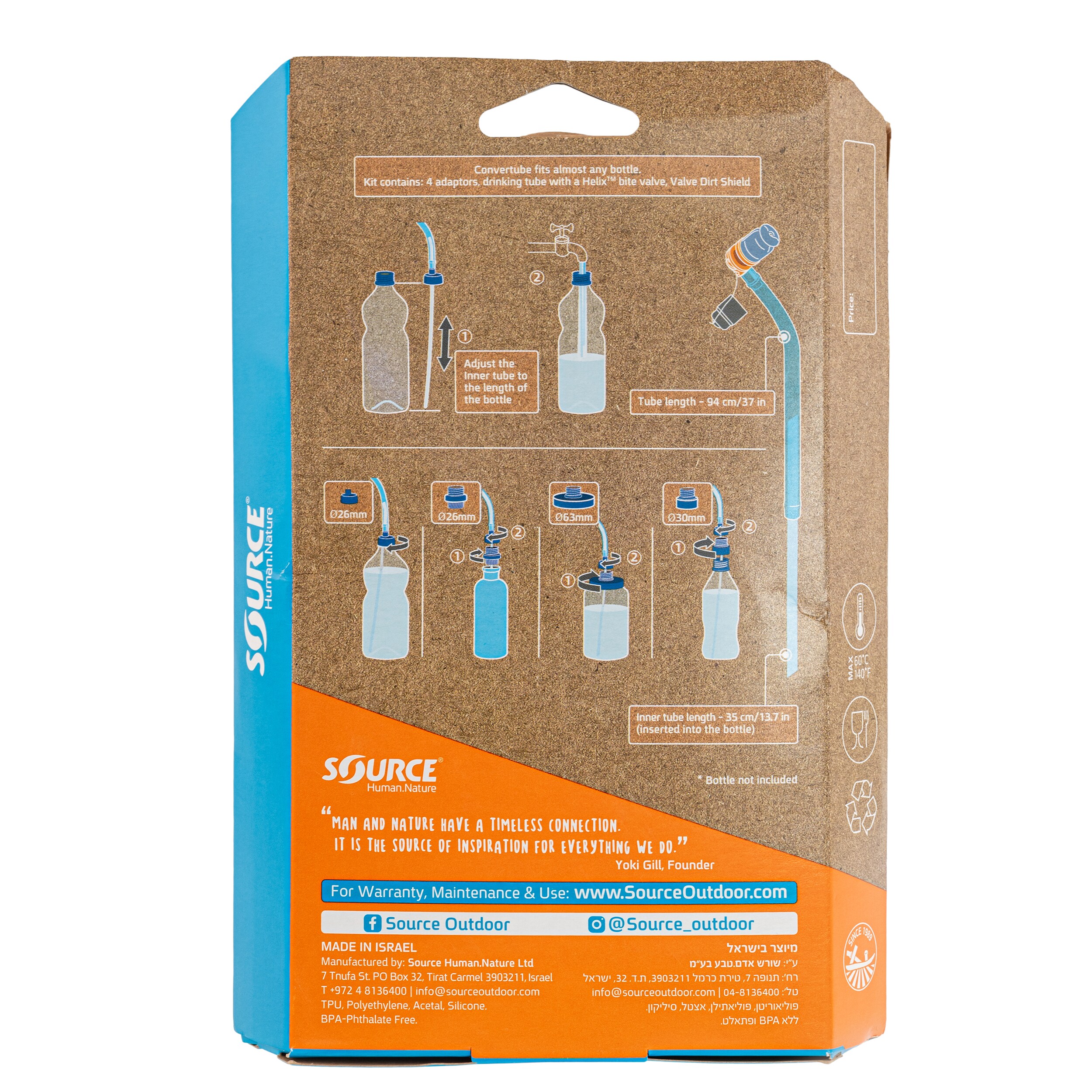 Adattatore per bottiglie Source Convertube Snep